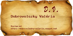 Dobrovolszky Valéria névjegykártya