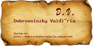 Dobrovolszky Valéria névjegykártya